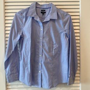 EUC Talbots Non-iron button down blue size 12p